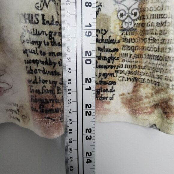 Vintage cyber y2k Paris landscape grunge art to wear 3/4 sleeve top size large - Picture 8 of 9